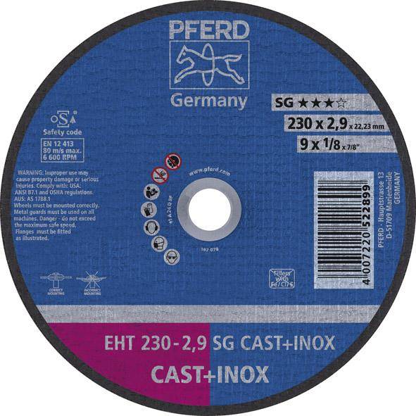 Trennscheibe gerade A24QSG 230x2,9mm PFERD - Artikel: 4007220522899-0