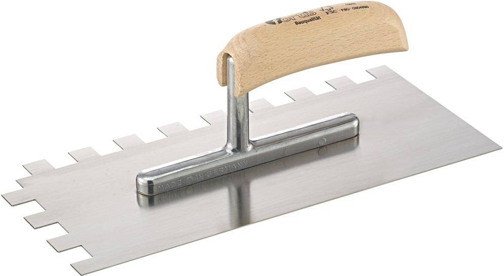Glättekelle 280x130mm gezahnt 15x15mm FORTIS Bau - Artikel: 4063726006547-0