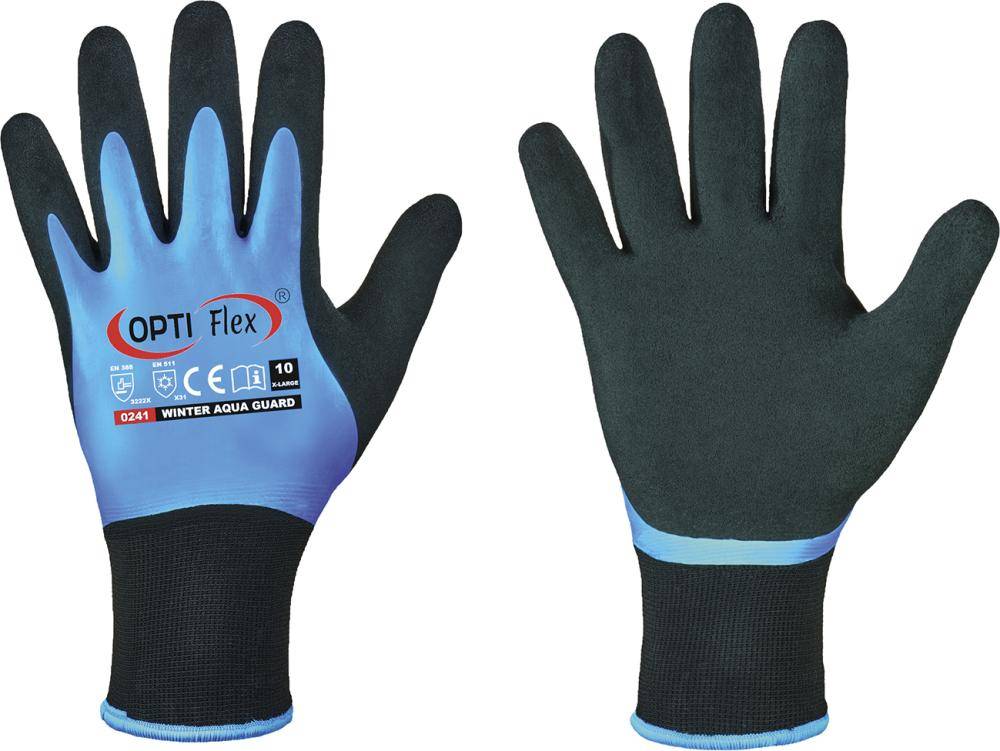 Strickhandsch.Winter-Aqua Guard, Latex, Gr. 10-0