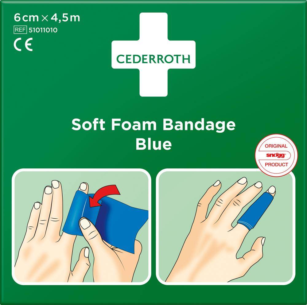 CEDERROTH Schaumbandage blau, 6cm x 4,5m CEDERROTH-0