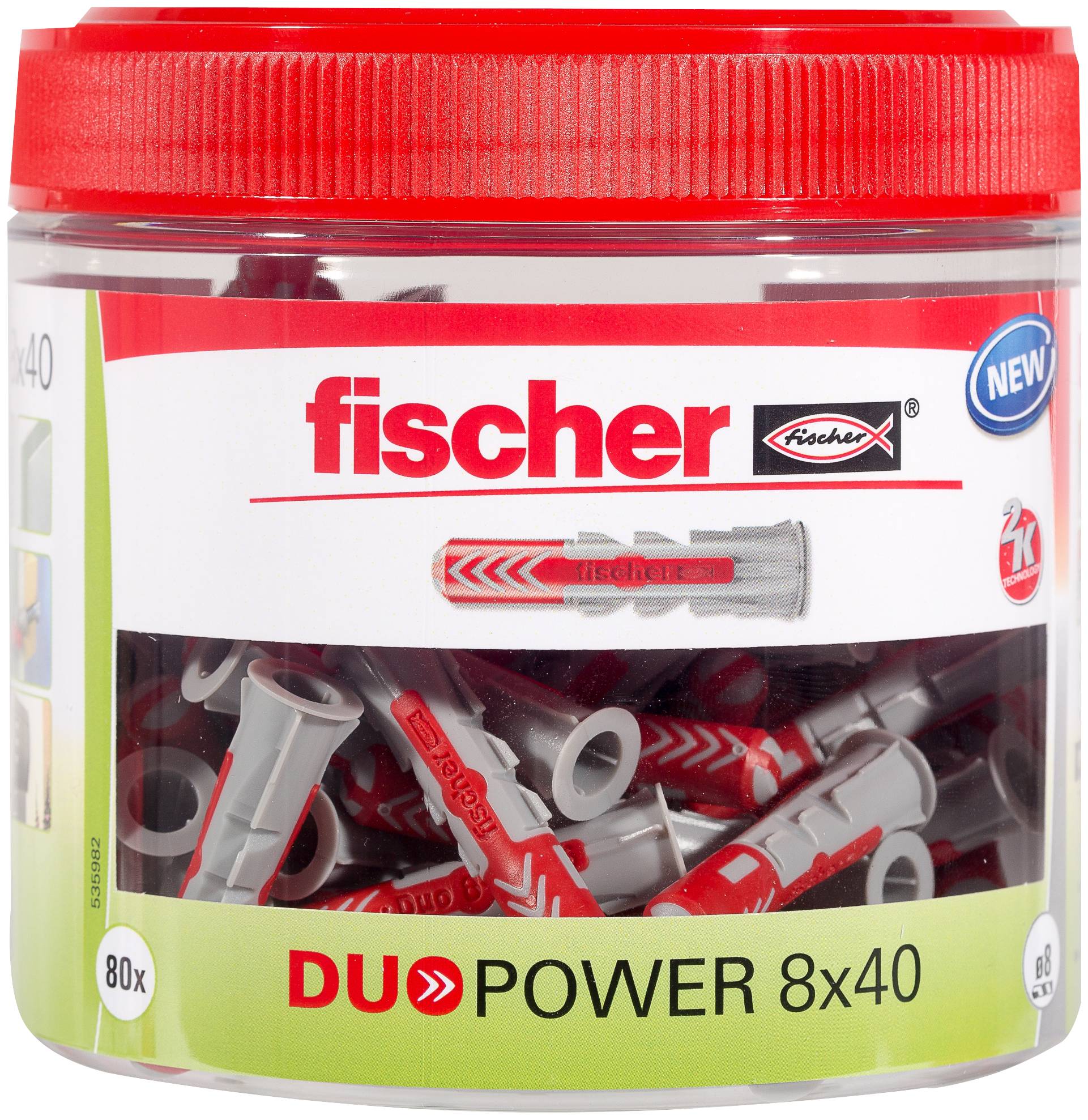 Fischer 535982, Dübel, Mauerziegel, Beton, 40 mm, 8 mm, 5 cm, 4,5 mm-1