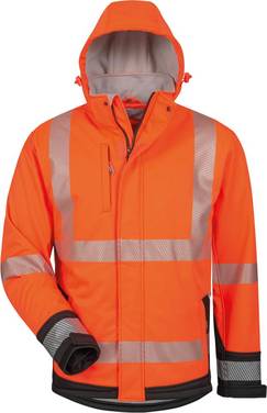 Warnjacke Lukas,SoftshellGr. 2XL, orange/schw.