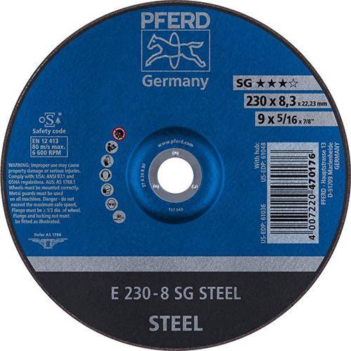 Schruppscheibe gekröpft A24RSG 230x8mm PFERD - Artikel: 4007220470176-0
