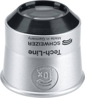 SCHWEIZER Uhrmacherlupe Tech-Line 10 x / Ø 22,8 mm, aplanatisch