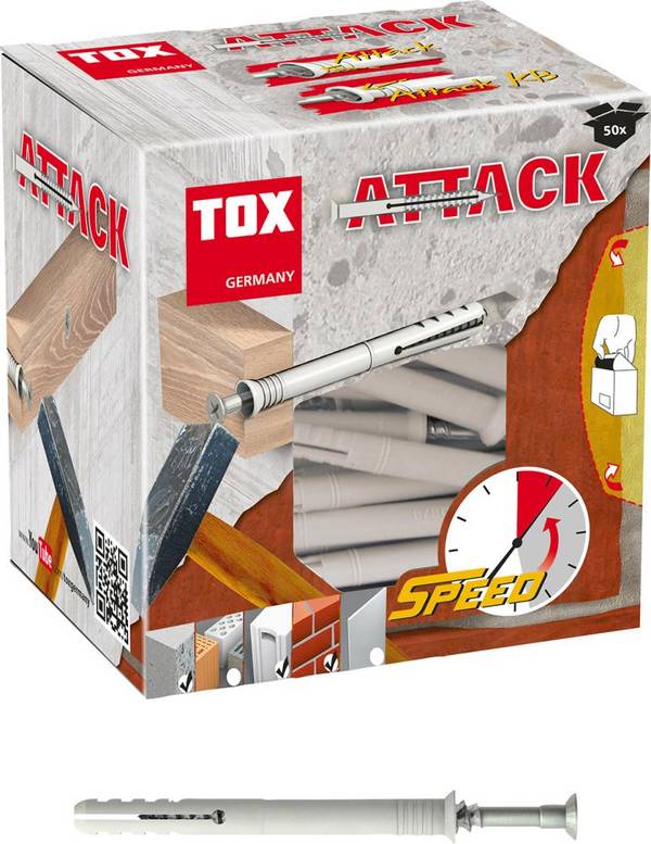 TOX Nageldübel Attack 8 x 60 mm, für Holzbauteile, 50 Stück