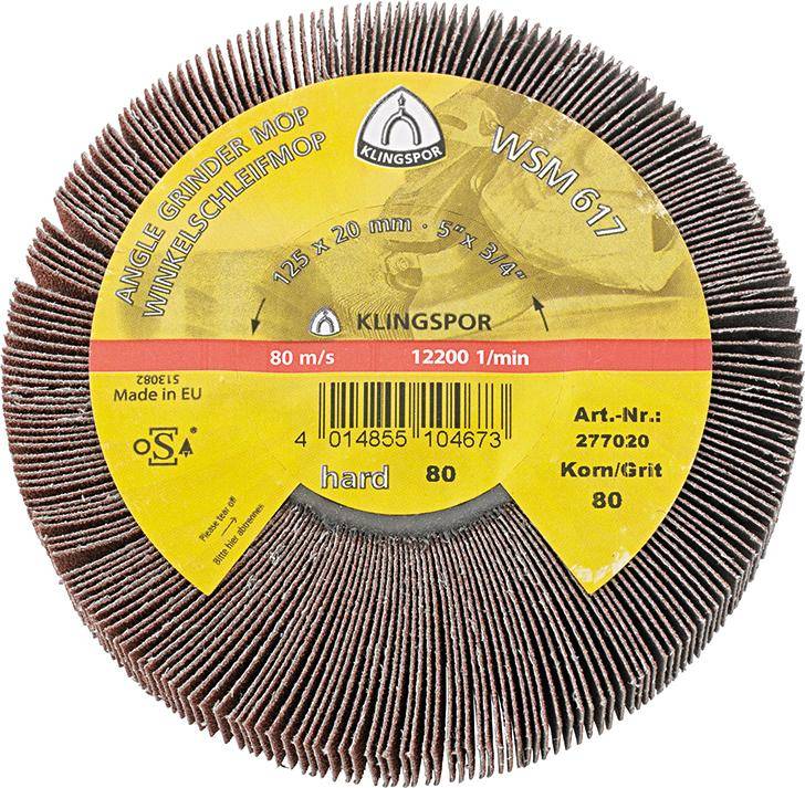 Winkelschleifmop WSM 617 125x20mm K 80 Klingspor | 4014855104673-0