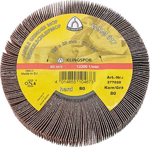 Winkelschleifmop WSM 617 125x20mm K 60 Klingspor | 4014855104666