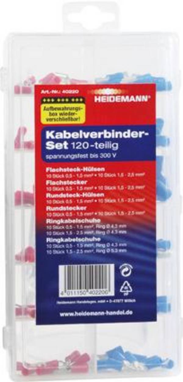 Kabelverbinder Set 120 St. Box, wiederverw. - Artikel: 4011150402206