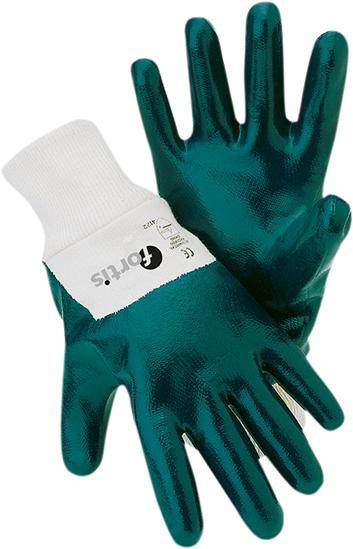 12 Paar NITRILHANDSCHUH MECHANIC BLUE MIT STRICKBUND GR. 10 ARBEITSHANDSCHUH, FORTIS-0