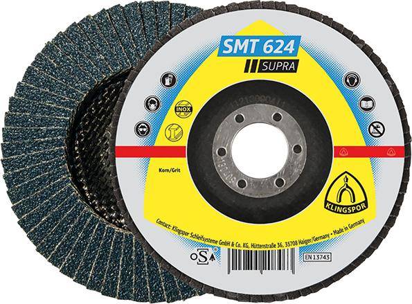Schleifmopteller SMT624 gewölbt 125mm K80 Klingspor - Artikel: 4014855208494-0