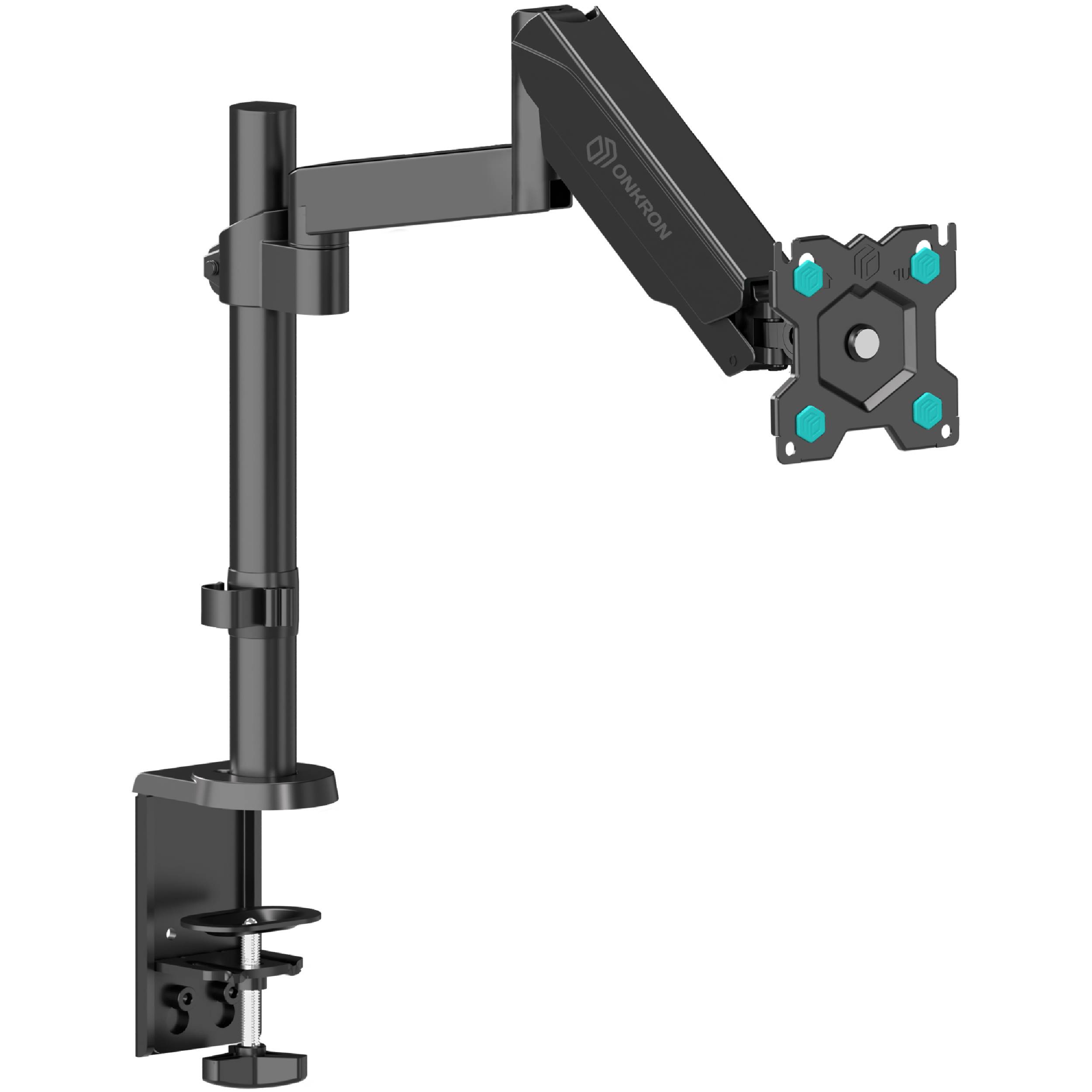ONKRON PC Monitor Halterung für 13-34 Zoll bis 8 kg, VESA 75x75 & 100x100, schwenkbar, neigbar, drehbar, Schwarz G70-B-0
