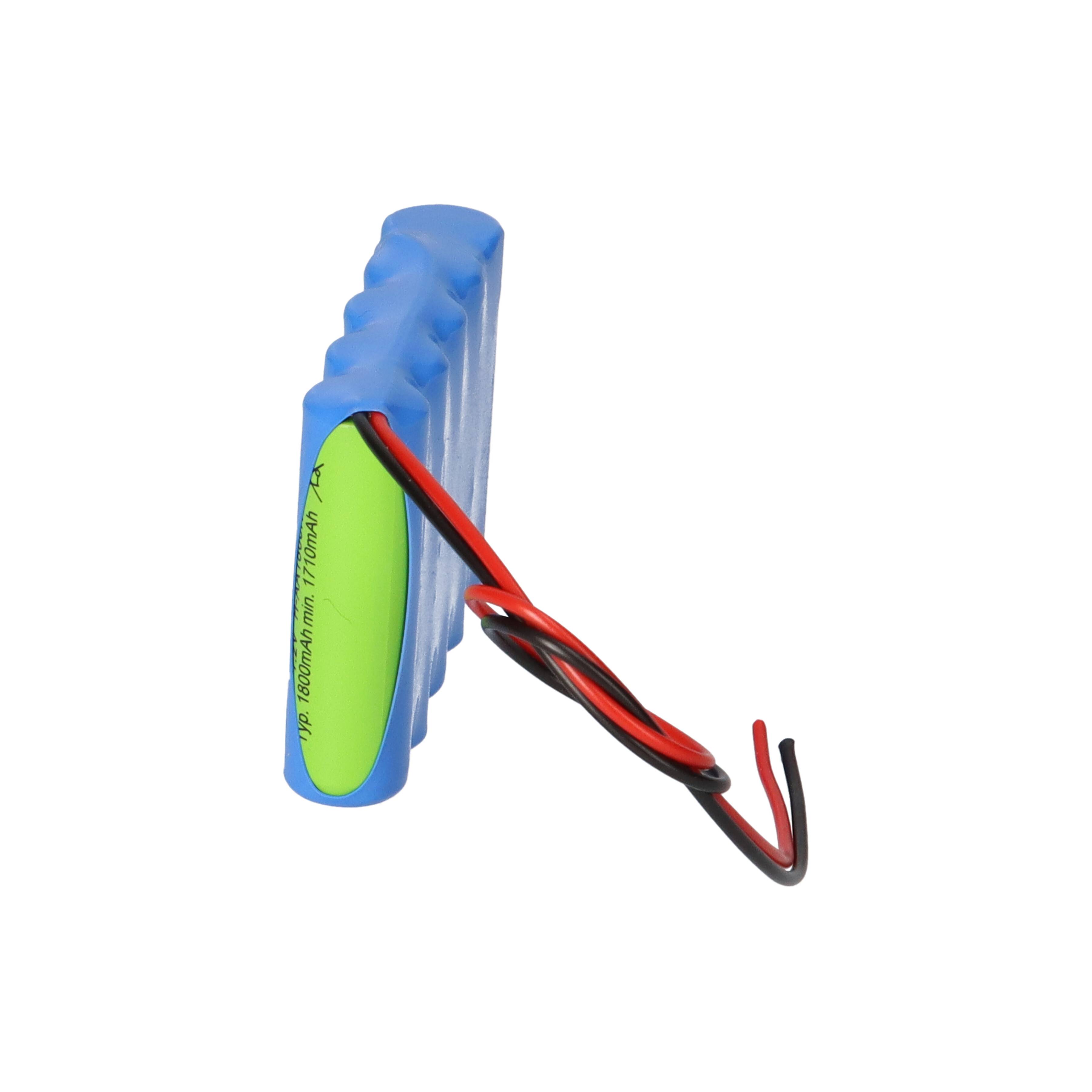Notleuchten-Akku 6V 1,8Ah NiMH AA Reihe – Hochtemperatur – 20cm Kabel – F51NIMH1800-4