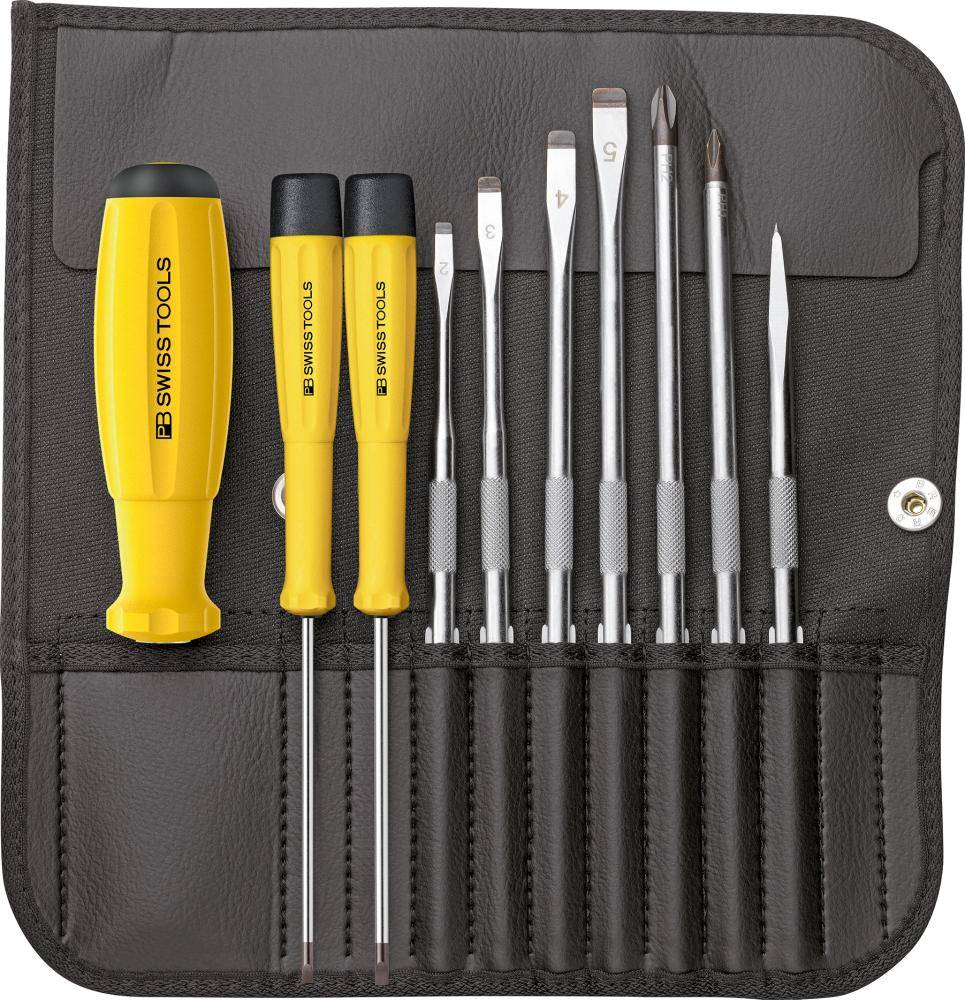Schraubendreher-Satz ESD mit Wechselklingen 10-teilig in Rolltasche PB Swiss Tools-0