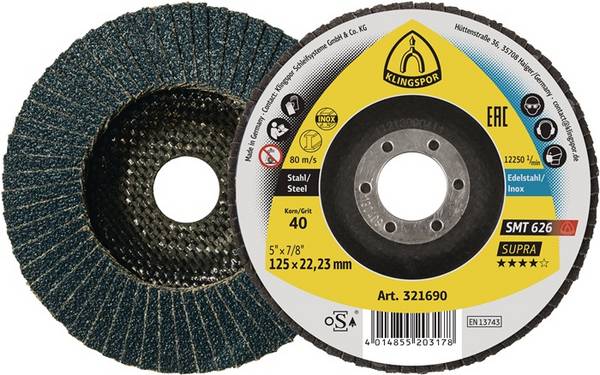 Fächerscheibe SMT 626 Supra D.125mm K.60 6Grad kon.INOX ZK