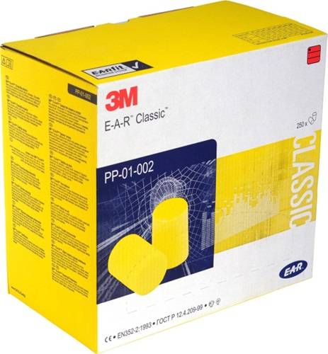 Gehörschutzstöpsel E-A-R™ Classic™ SNR 31 dB 250 Paar/Packung,Kissenpackung 3M-1