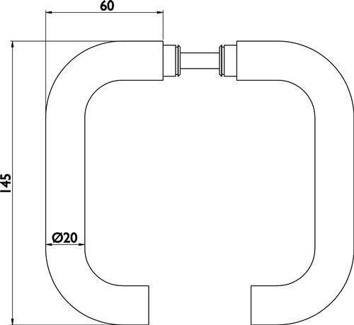 Glastürdrückerpaar 1801 BASIC 01 VA U-Form 4-KT.8mm HERMAT-2