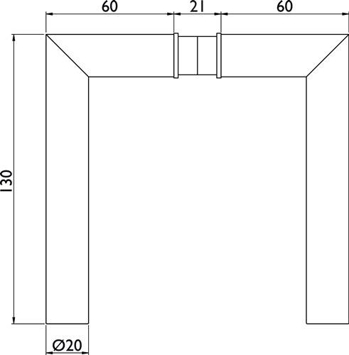 Glastürdrückerpaar 1802 BASIC 02 VA Gehrungsform 4-KT.8mm HERMAT-2
