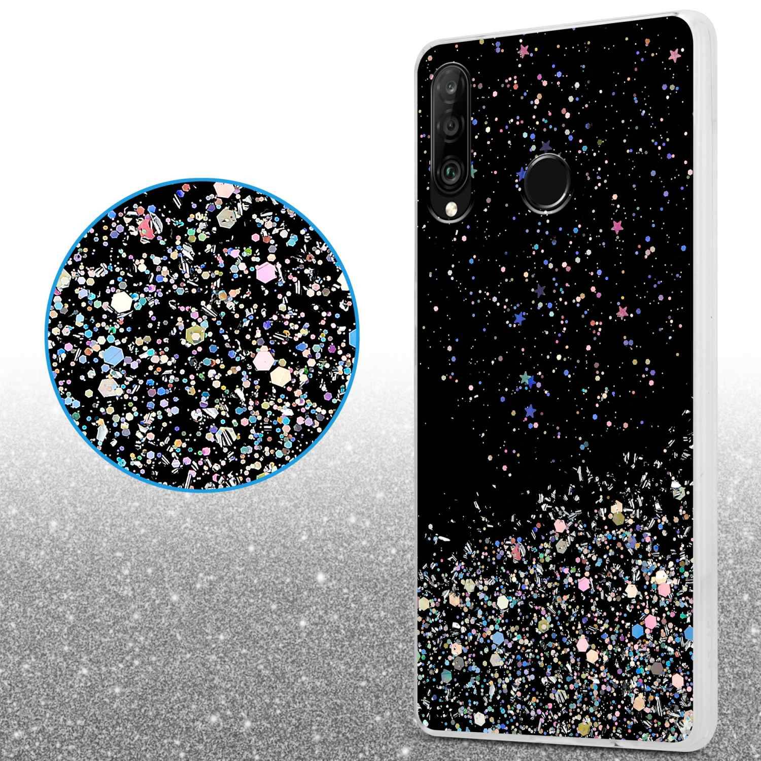 Cadorabo Hülle für Huawei P30 LITE Schutz Hülle in Schwarz Handyhülle TPU Etui Glitter Cover Case Glitzer-4