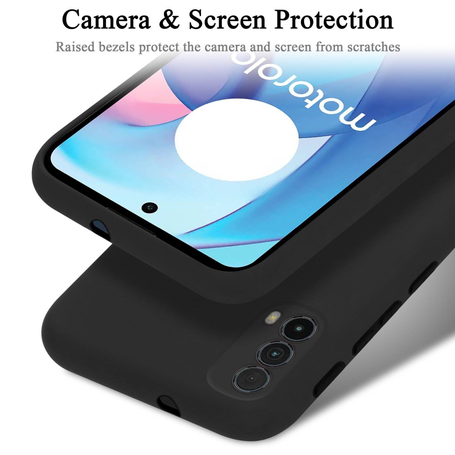 Cadorabo Schutzhülle für Motorola MOTO E20 / E30 / E40 Hülle in Schwarz Handyhülle Case Cover TPU Etui-3