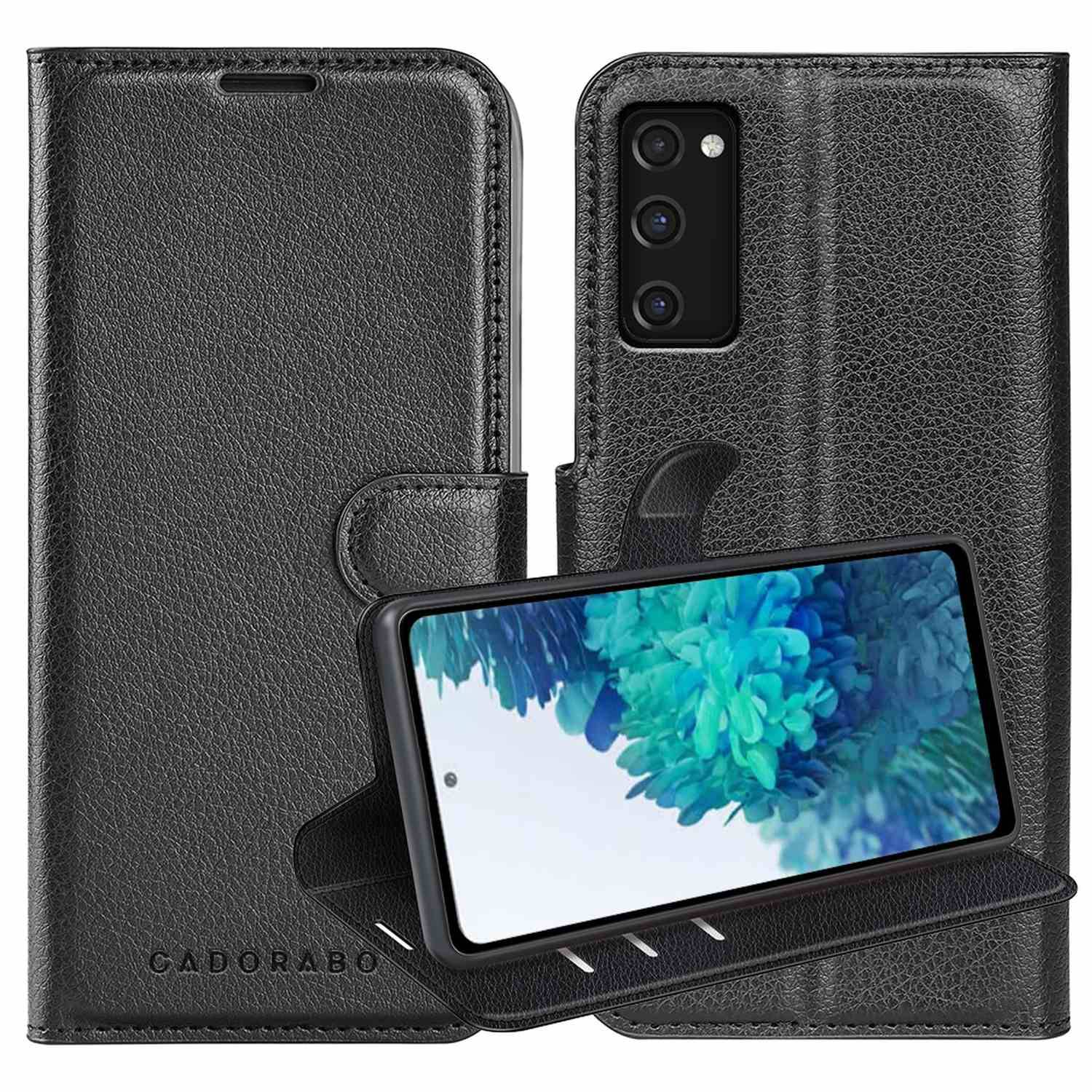 Cadorabo Hülle für Samsung Galaxy S20 FE Schutz Hülle in Schwarz Handyhülle Etui Case Cover Magnetverschluss-0