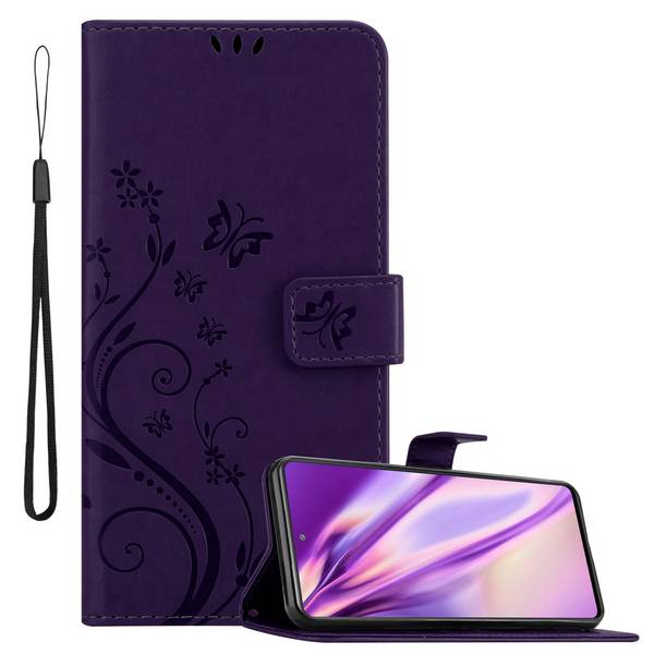 Cadorabo Hülle für Samsung Galaxy S20 FE Schutz Hülle in Lila Schutzhülle Handy Hülle Etui Case Blumen Flower
