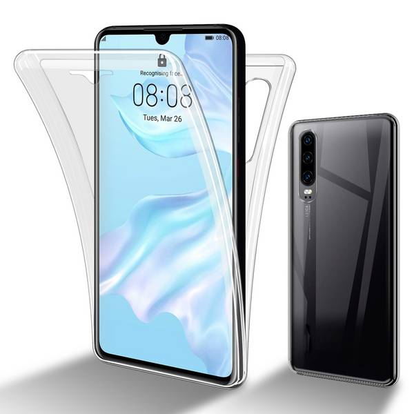 Cadorabo Schutzhülle für Huawei P30 Hülle in Transparent 360° Etui Full Body Handyhülle Cover Case
