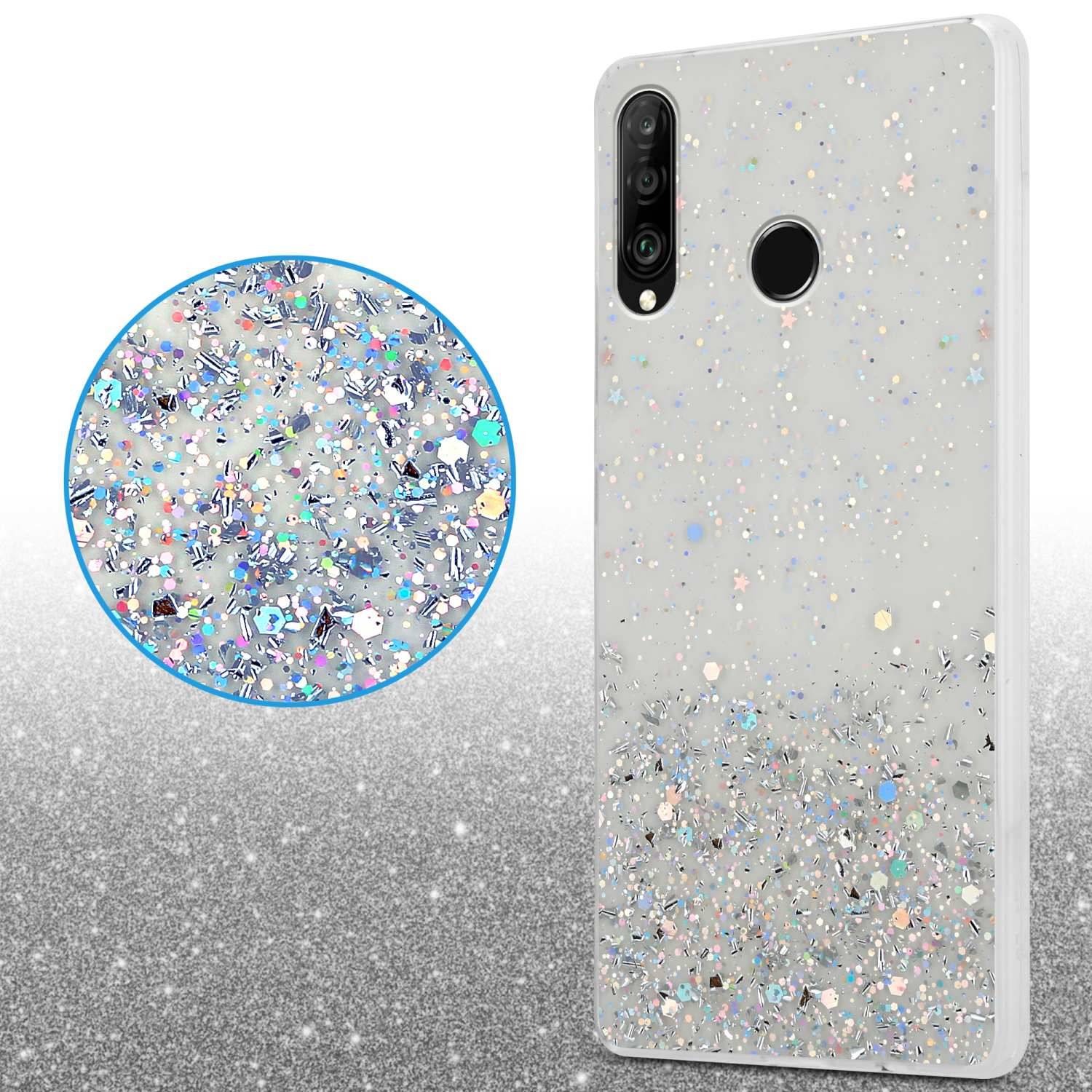 Cadorabo Hülle für Huawei P30 LITE Schutz Hülle in Transparent Handyhülle TPU Etui Glitter Cover Case Glitzer-4