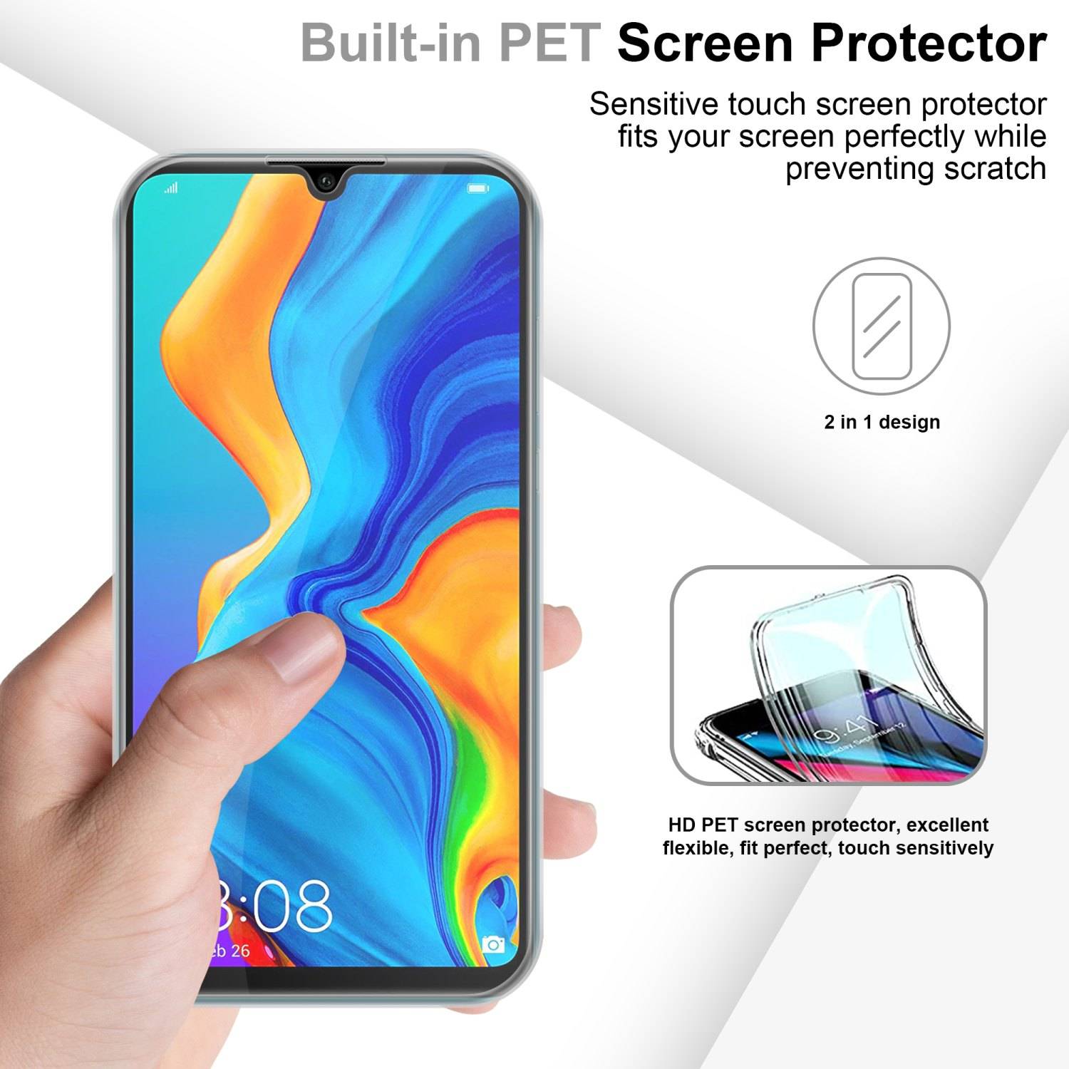Cadorabo Schutzhülle für Huawei P30 LITE Hülle in Transparent 360° Etui Full Body Handyhülle Cover Case-4