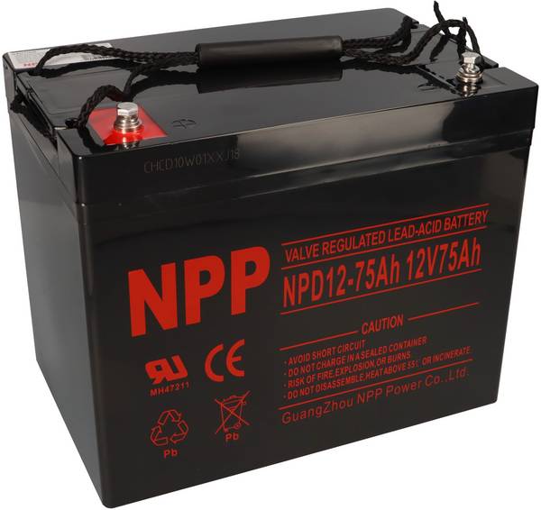 NPP NPD12-75 AGM Deep-Cycle Bleiakku 12V 75Ah zyklenfest