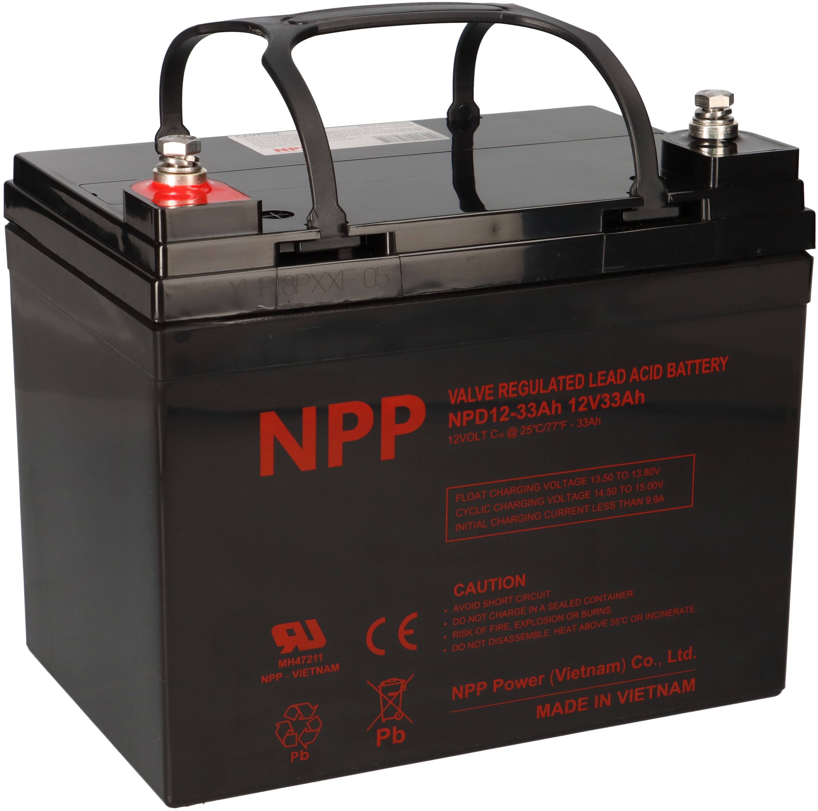 NPP NPD12-33 AGM Deep-Cycle Bleiakku 12V 33Ah zyklenfest-0