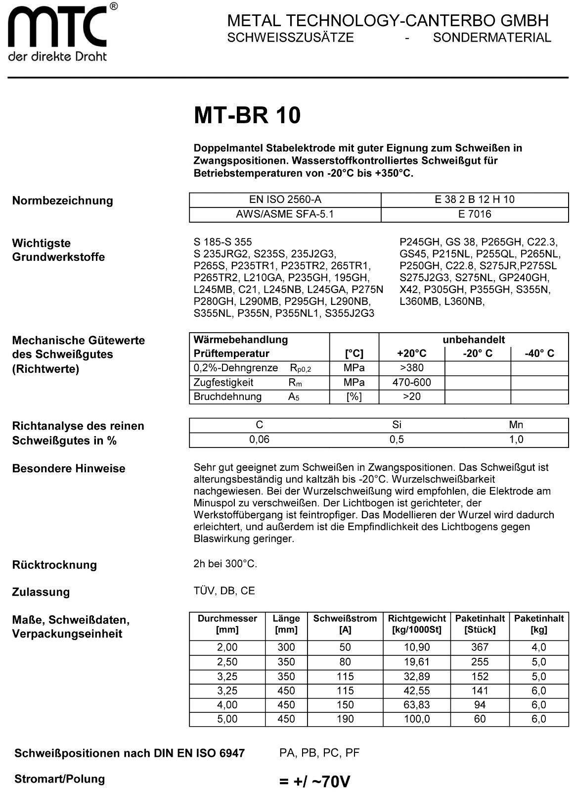 3,2 mm x 350 mm MT BR 10 Universal Stahl Doppeltmantel Rutil umhülte Stabelektroden - Schweißelektroden-1