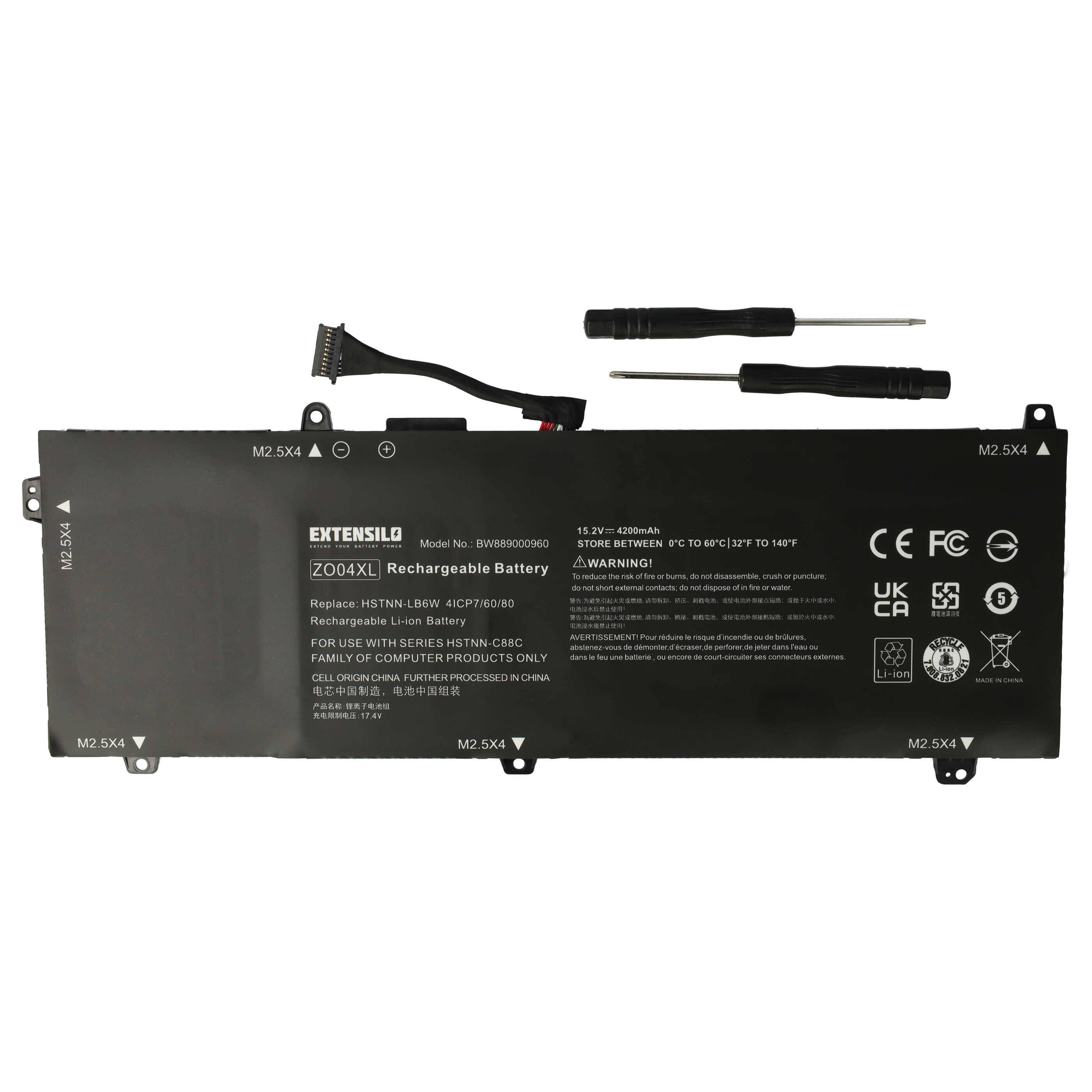 EXTENSILO Akku kompatibel mit HP ZBook Studio G3 (T3U12AW) | Studio G3 (T3U10AW) Notebook (4200 mAh, 15,2 V, Li-Ion)-0