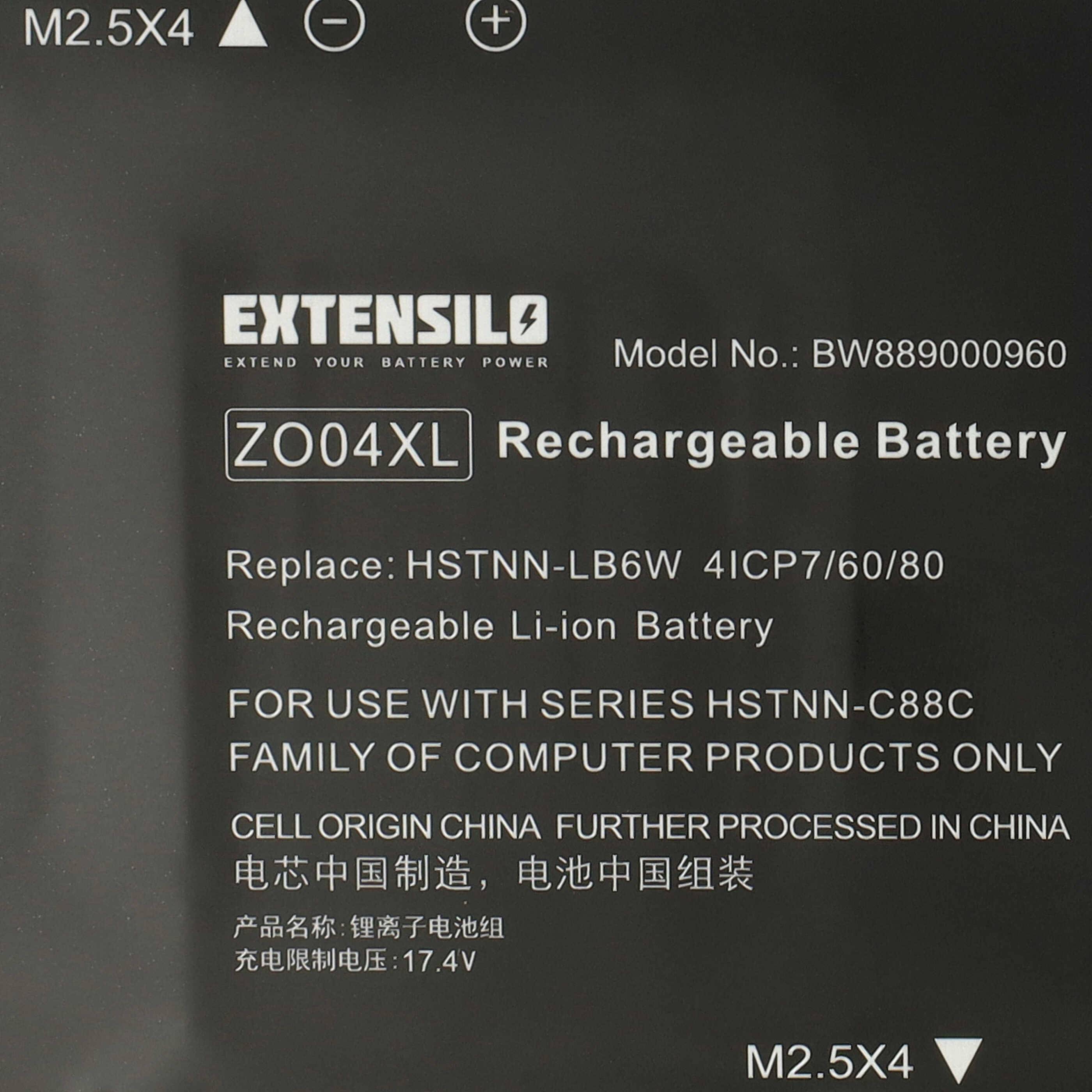 EXTENSILO Akku kompatibel mit HP ZBook Studio G3 (T7W06ET) | Studio G3 (T7W06EA) Notebook (4200 mAh, 15,2 V, Li-Ion)-4
