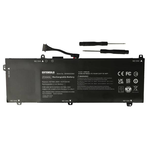 EXTENSILO Akku kompatibel mit HP ZBook Studio G4 (2WU02ES) | Studio G4 (2ZC19ES) Notebook (4200 mAh, 15,2 V, Li-Ion)