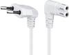 Goobay 97347 Netzkabel 90 Grad abgewinkelt / Eurostecker & C7 Buchse / Universell Stromkabel Eurokabel / Weiß / 1m