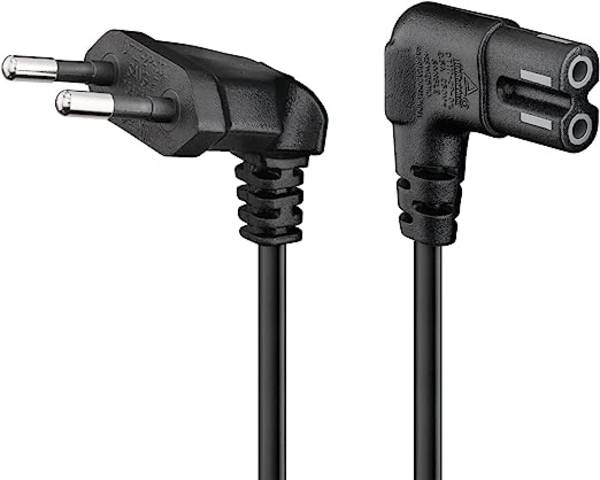 Goobay 97355 Netzkabel 90 Grad abgewinkelt / Eurostecker & C7 Buchse / Universell Stromkabel Eurokabel / Schwarz / 5m