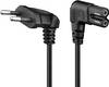Goobay 97355 Netzkabel 90 Grad abgewinkelt / Eurostecker & C7 Buchse / Universell Stromkabel Eurokabel / Schwarz / 5m