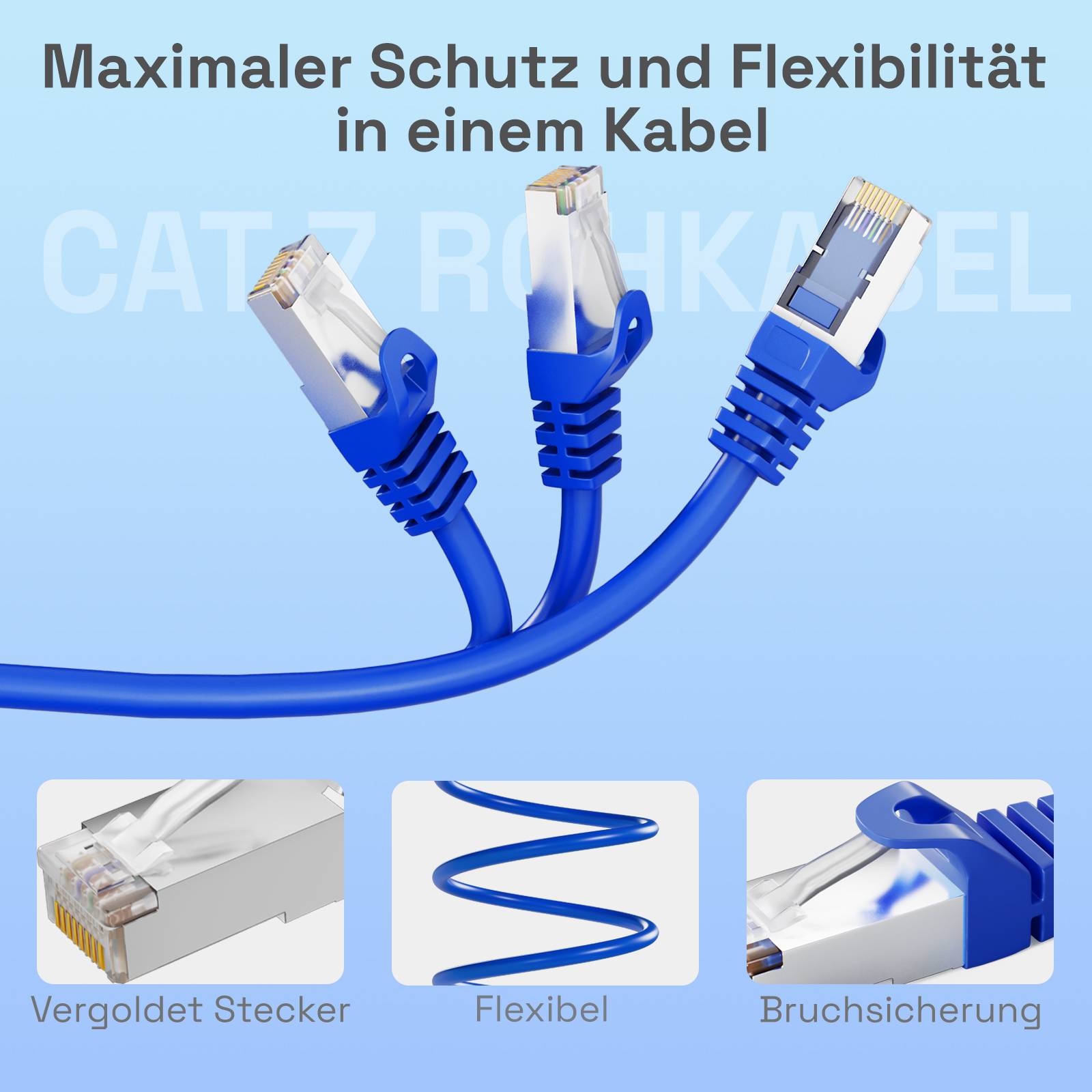hb-digital Netzwerkkabel CAT 7 Rohkabel RJ45 S/FTP PiMF LSZH 3m blau-3