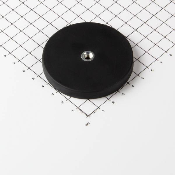 Gummiertes Magnetsystem Ø66x8,5mm mit Innengewinde