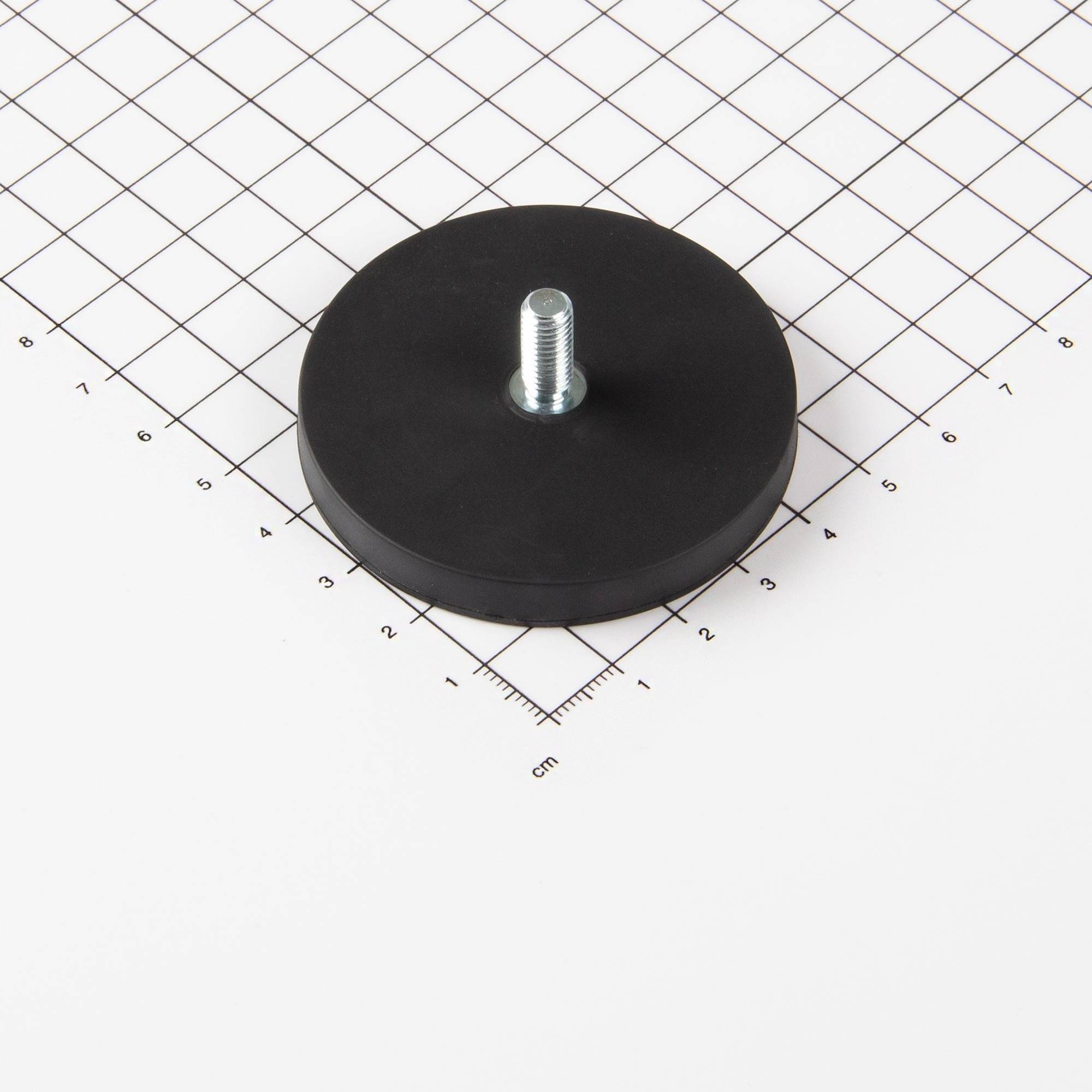 Gummiertes Magnetsystem Ø57x7,6mm mit Gewindezapfen-0
