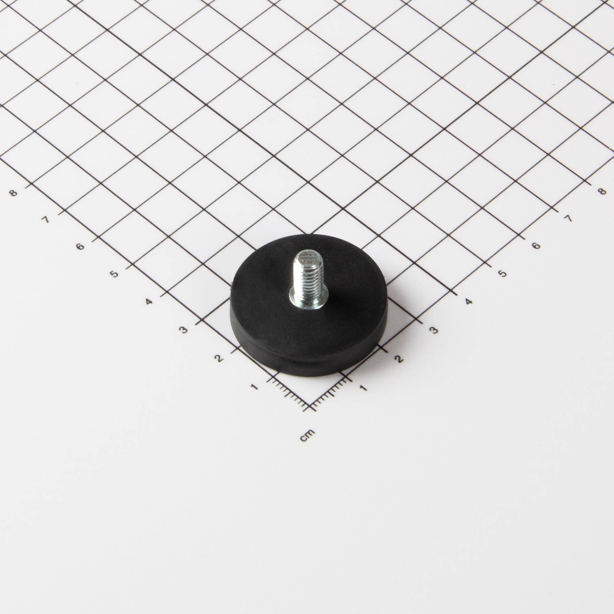 Gummiertes Magnetsystem Ø31x6mm mit Gewindezapfen-0