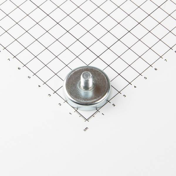 Ferrit Flachgreifer Ø32x7mm mit Gewindezapfen