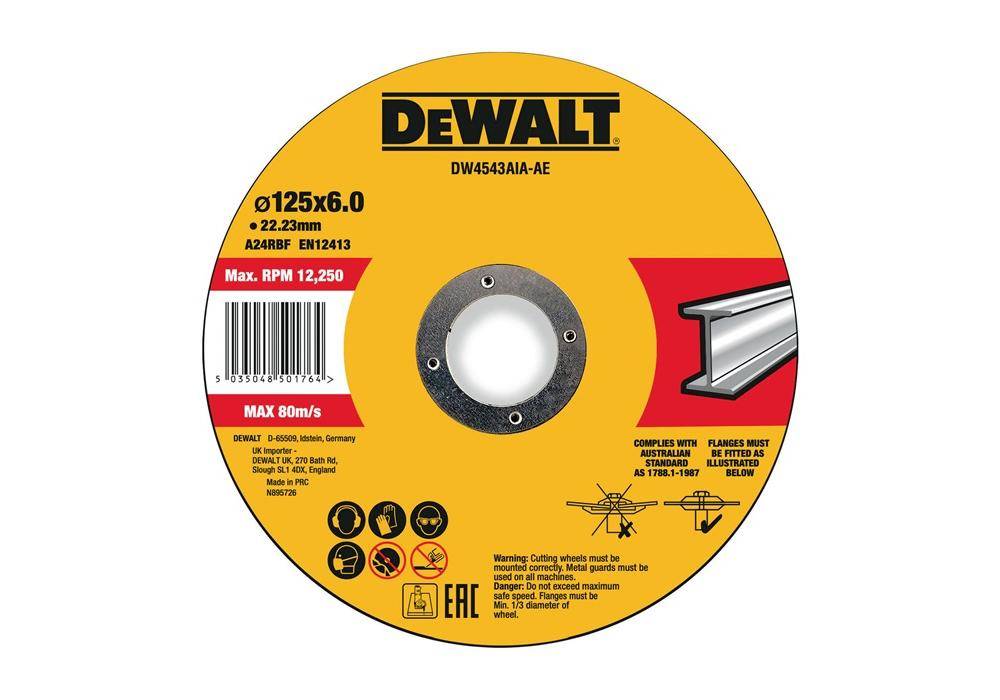 Schruppscheibe DW4543AIA Abm.125x6x22,23mm Metall Typ 42 (gekröpft) DEWALT-0