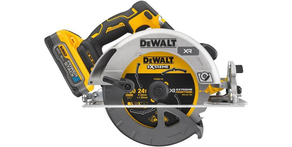 DeWalt Akku-Handkreissäge 18 V (bürstenlos), incl. 2x Akku 5 Ah, Schnellladegerät, Zubehör, TSTAK-Box-2