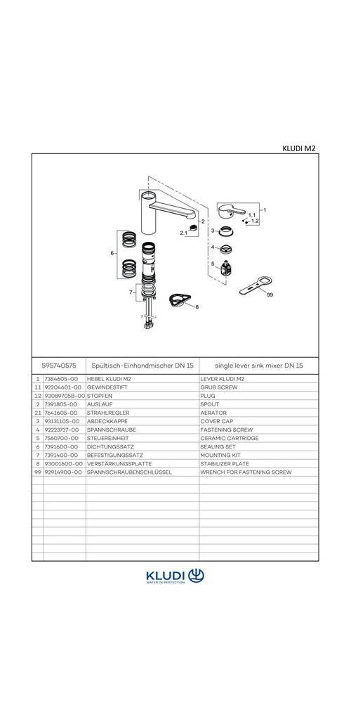 KLUDI 595740575 Spültisch-Einhandmischer KLUDI M2 DN 15 chr chrom-2