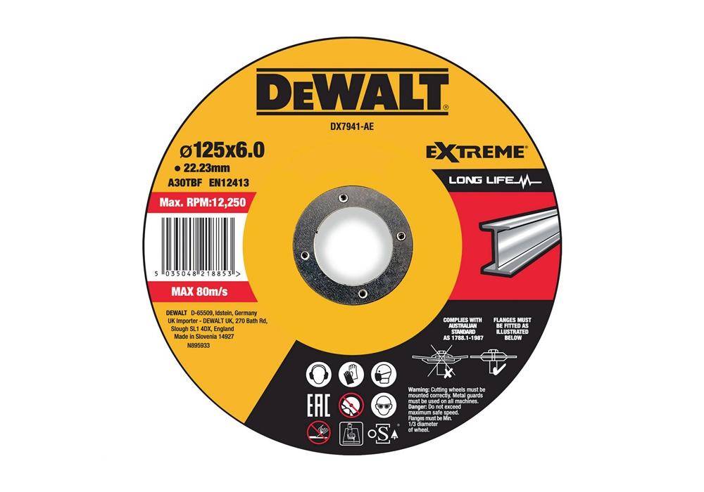 Schruppscheibe DX7941 EXTREME Abm.125x6x22,23mm Metall Typ 42 (gekröpft) DEWALT-0