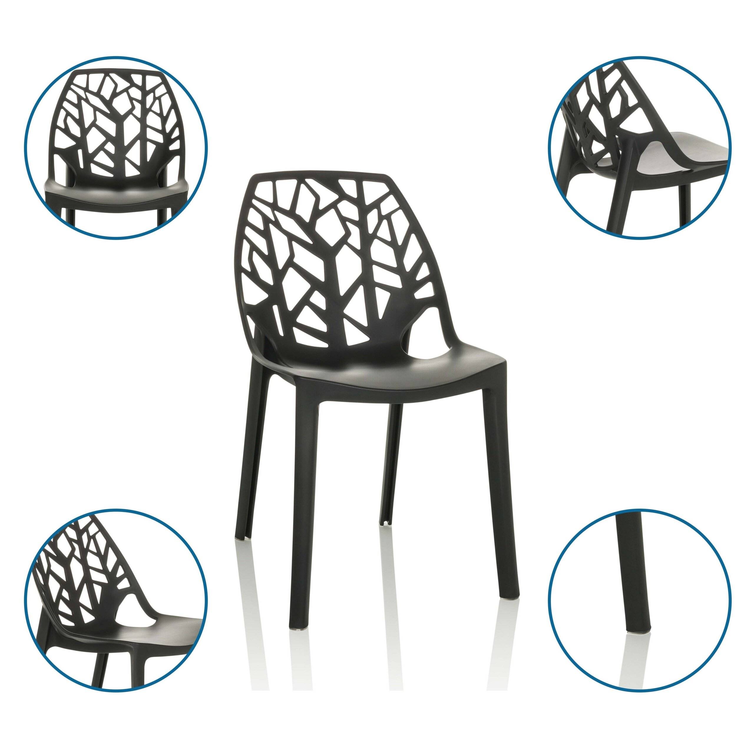 Besucherstuhl Schalenstuhl ARTIFO TRI Kunststoff schwarz hjh OFFICE-2