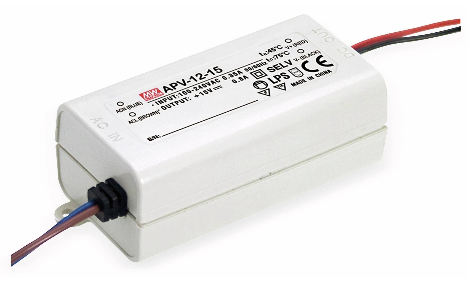 MEAN WELL Schaltnetzteil APV-12-24, 24 V-/0,5 A-0