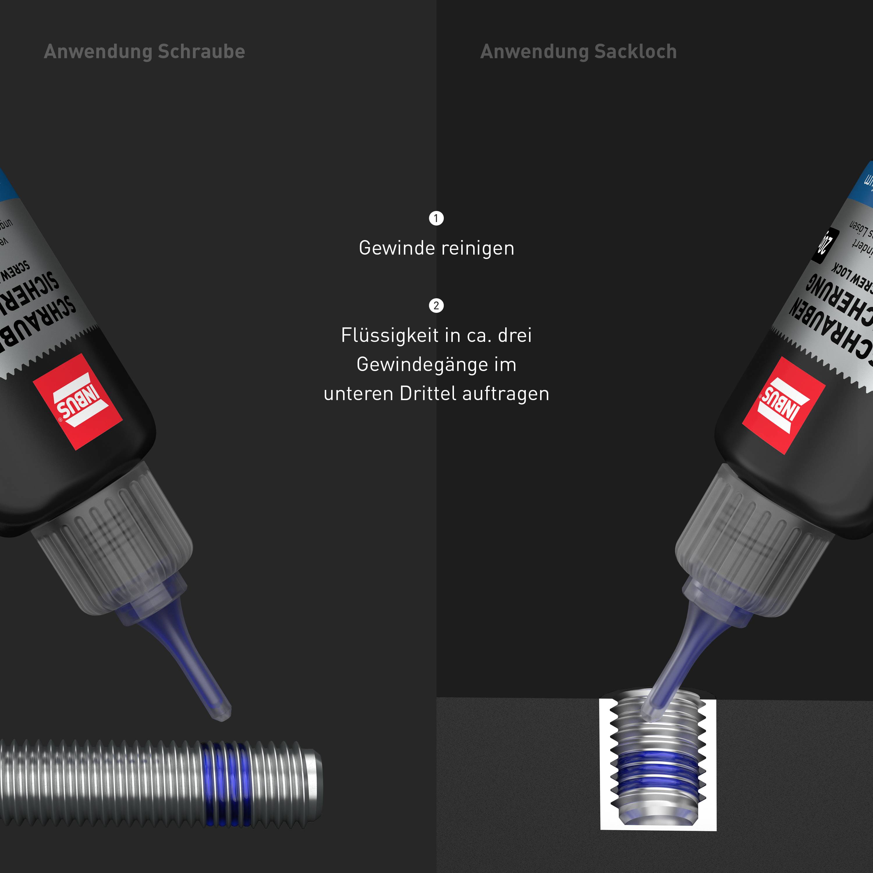 INBUS® Schraubensicherung Festigkeit: mittel 20g - mit OneDrop - Made in Germany-3