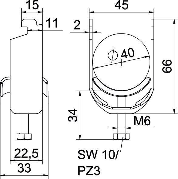 100 Stk. OBO Bettermann Bügelschelle BS-N1-M-40-1